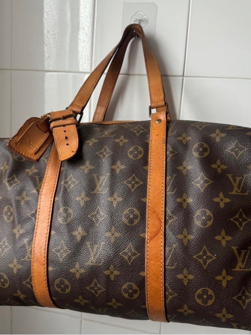 Louis Vuitton Monogram Canvas Duffel Bag - Brown with Tan Trims Vintage Speed 35